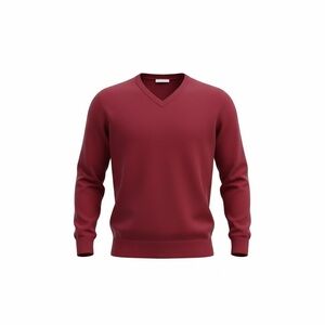 COOFANDY Red V-Neck Sweater XXL | Soft Knit Pullover | Cozy Classic